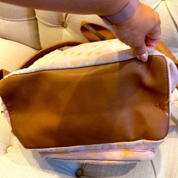 Madden Girl Pink Backpack w/Gold Cactus Design - Picture 6 of 13